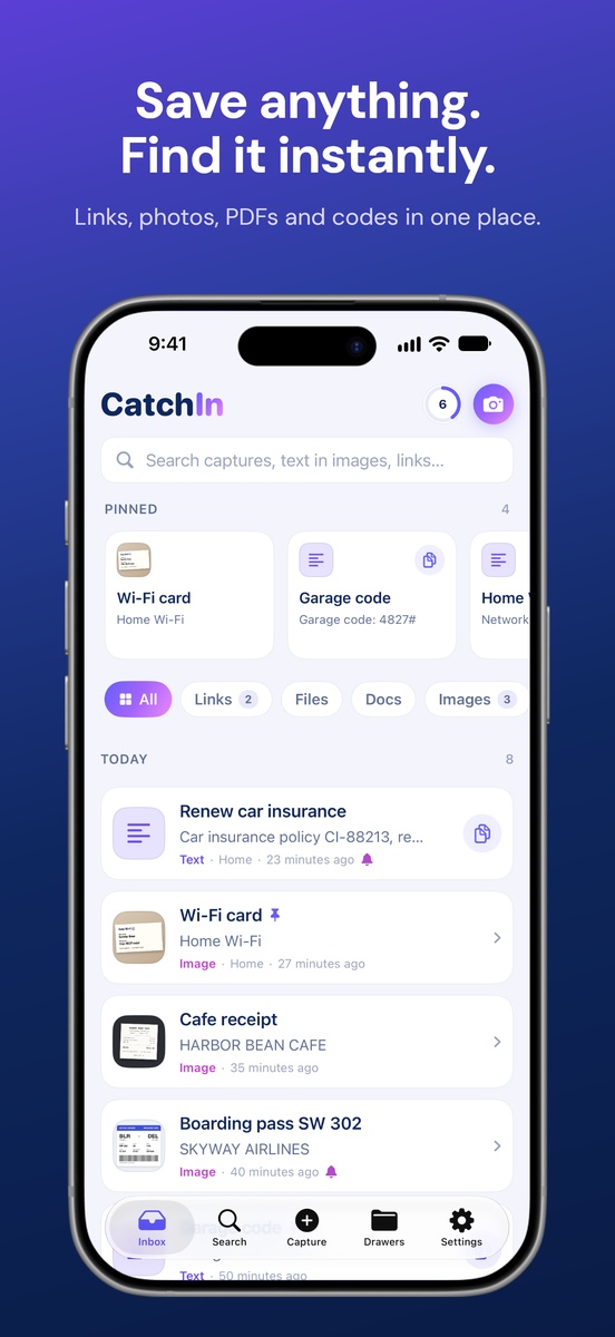 Save anything. Find it instantly.